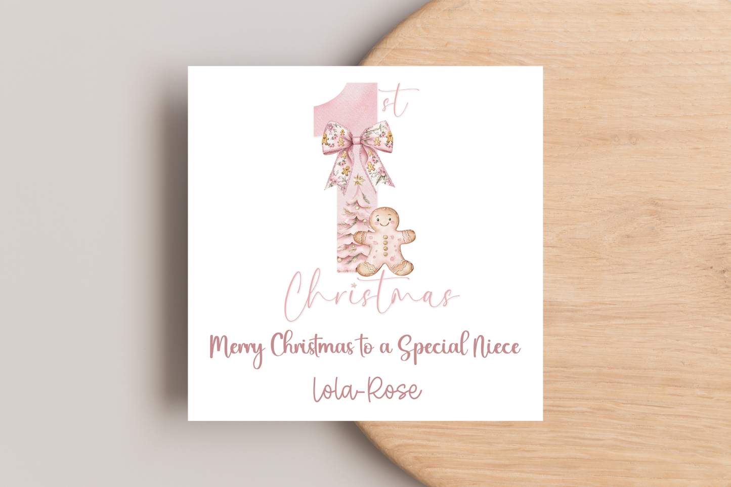 Personalised Gingerbread First Christmas Christmas Card