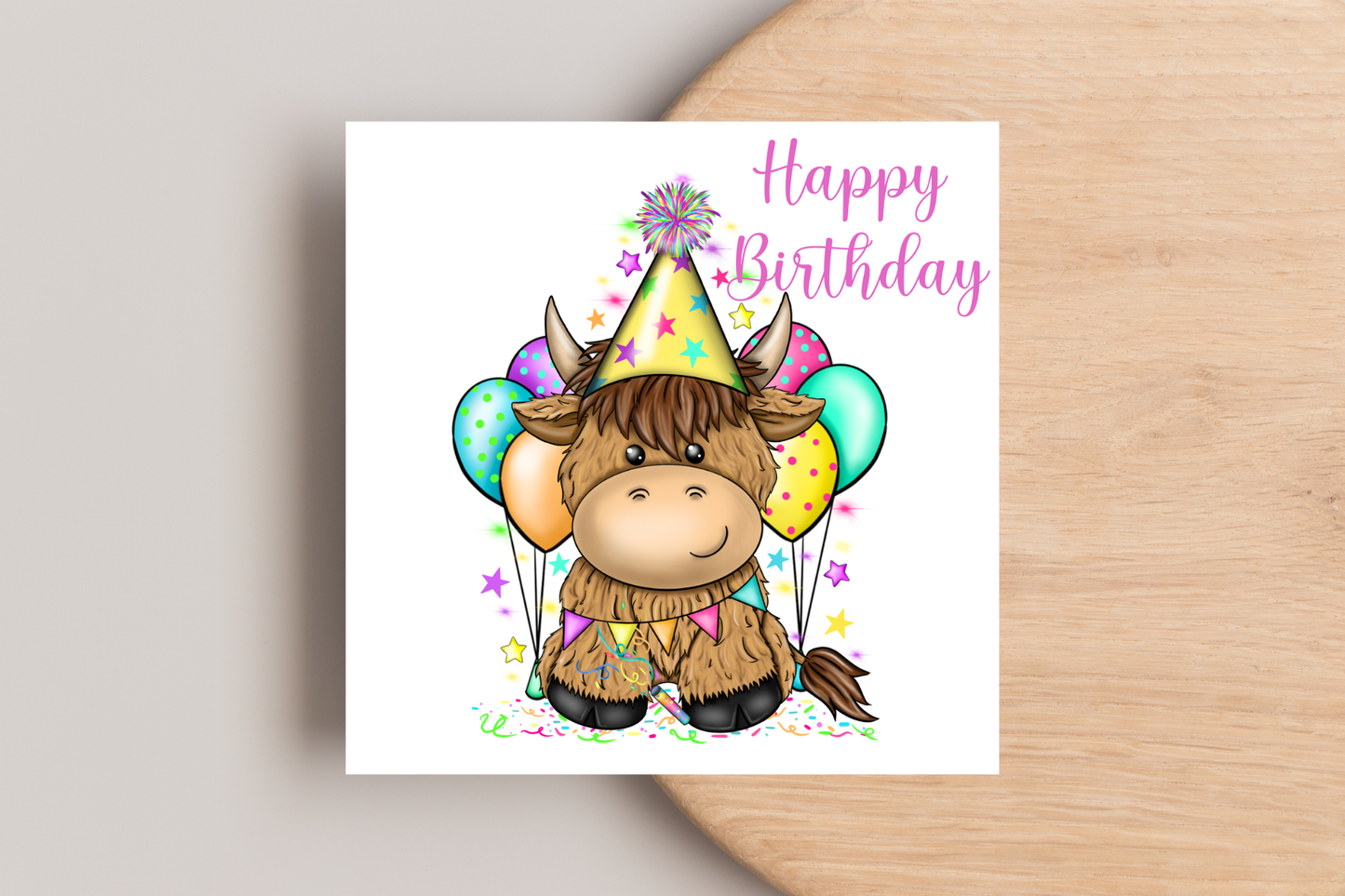 Highland Cow Birthday Card