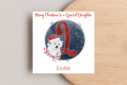 Personalised Polar Bear Christmas Card