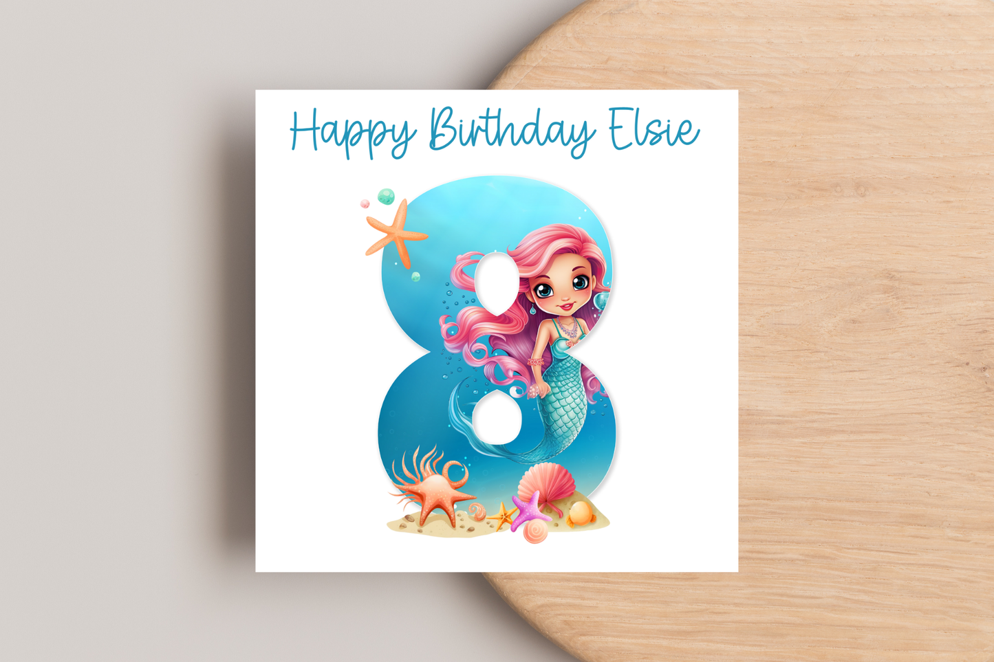 Personalised Mermaid Birthday Card