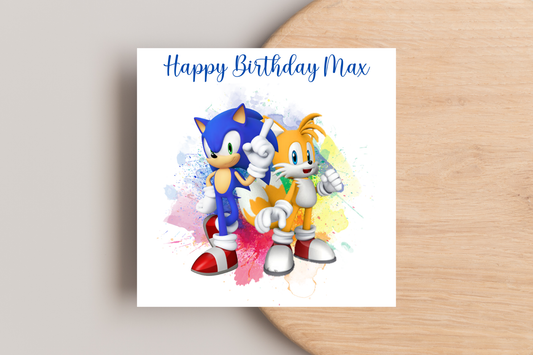 Personalised Sonic the Hedgehog Birthday Card
