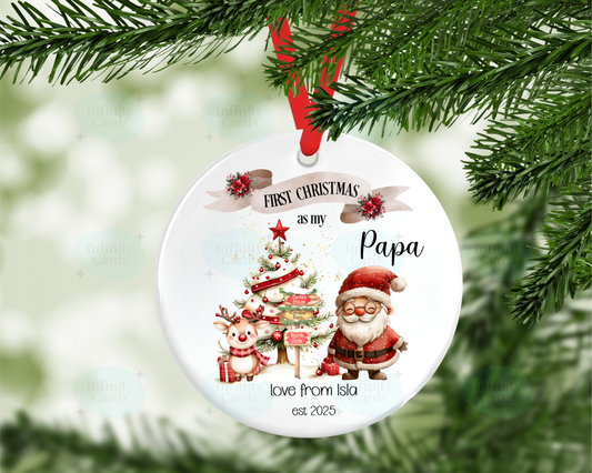 Personalised First Christmas As My Papa Christmas Tree Decoration