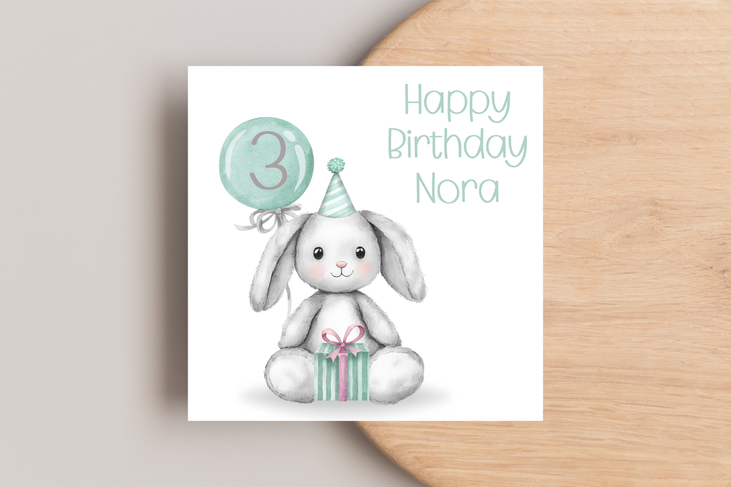 Personalised Birthday Bunny Birthday Card