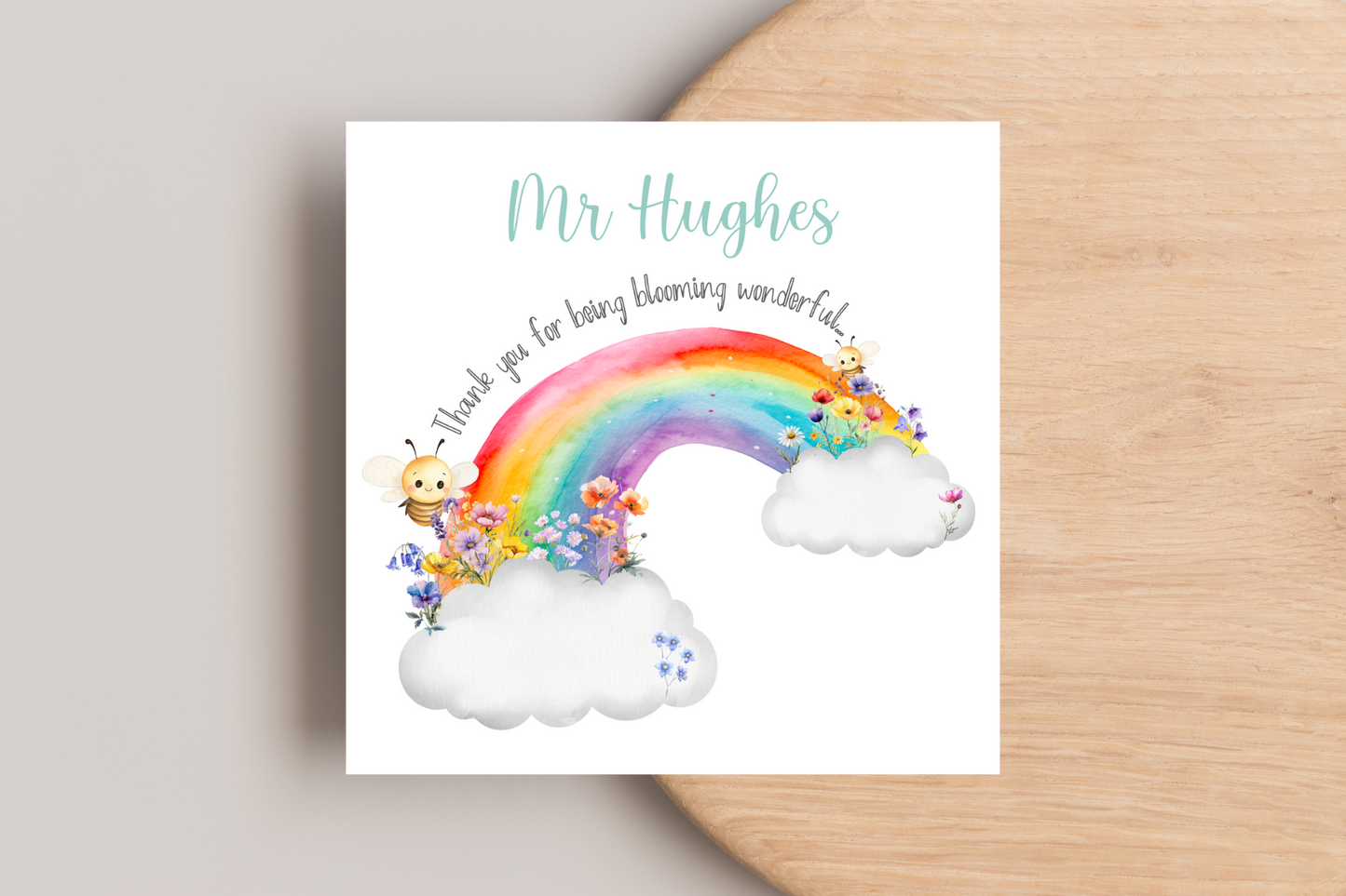 Personalised Thank you for being blooming wonderful Teacher Card