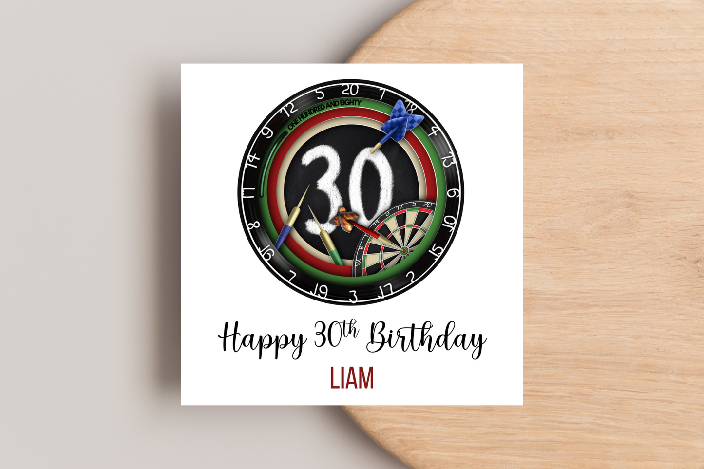 Personalised Darts 30th Birthday Card