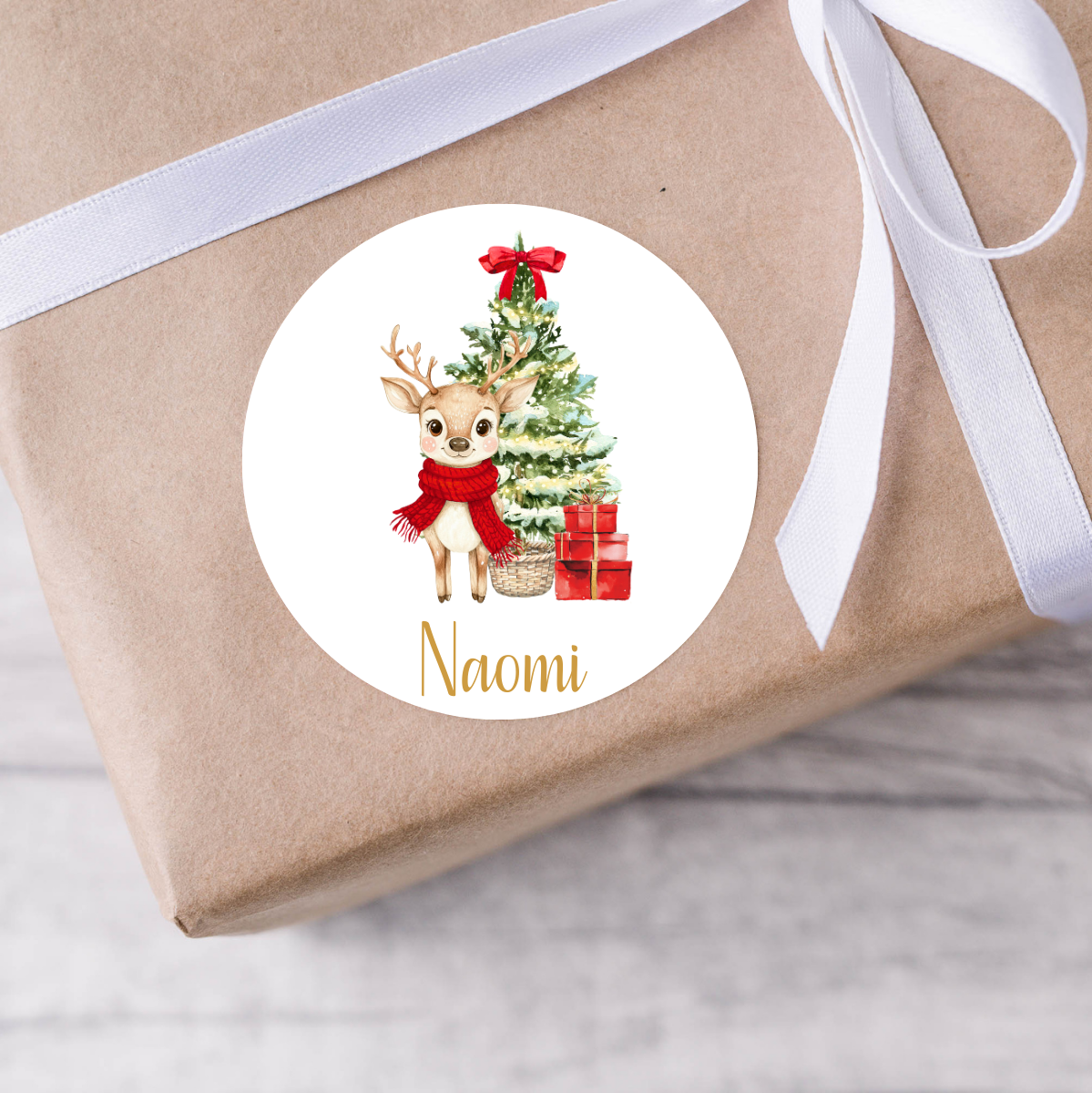 Personalised Reindeer Christmas Present Labels