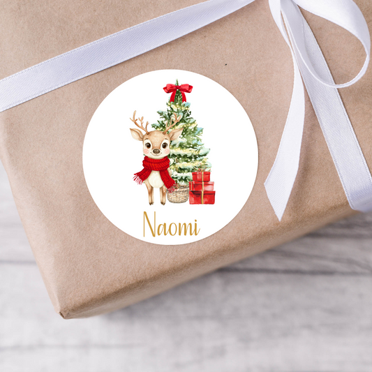 Personalised Reindeer Christmas Present Labels