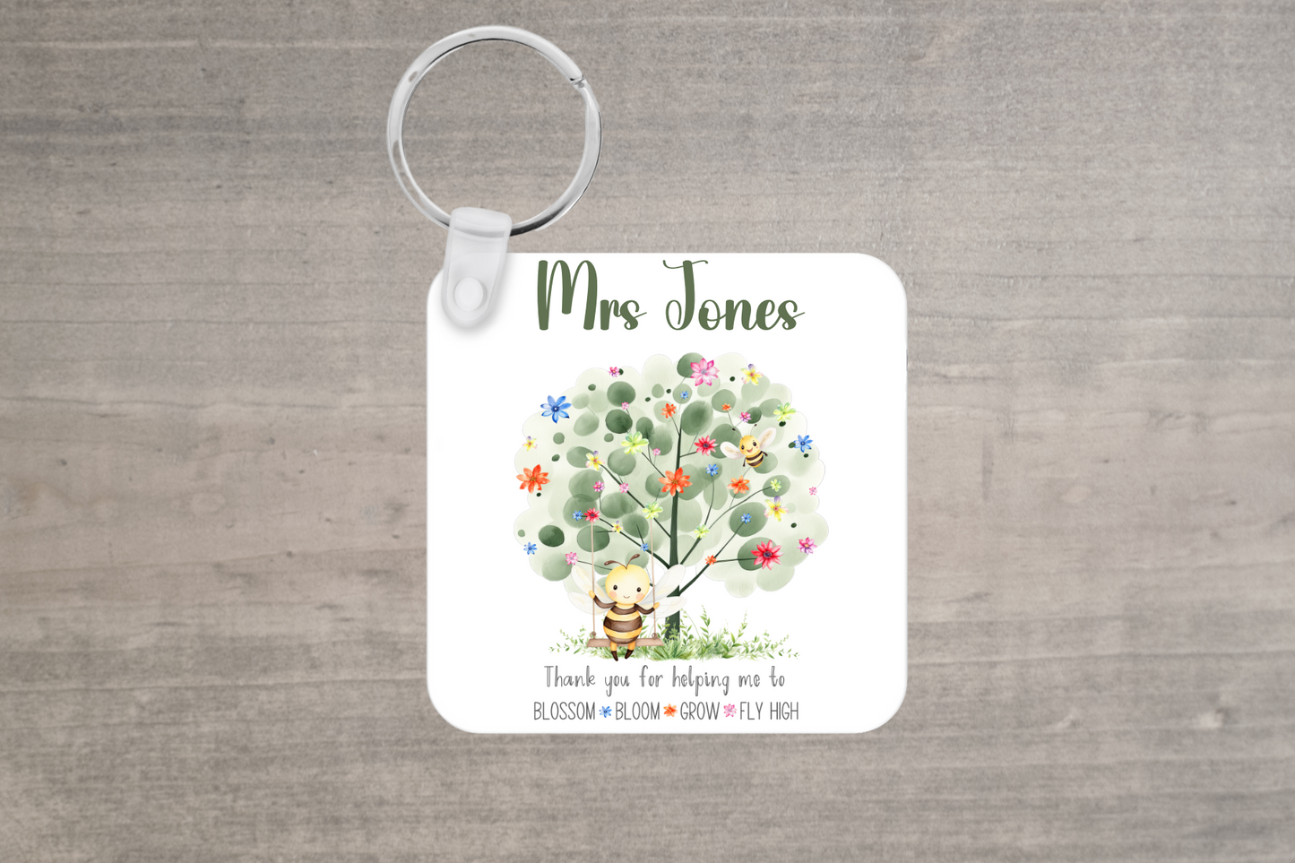 Thank You Teacher Personalised Keyring Gift