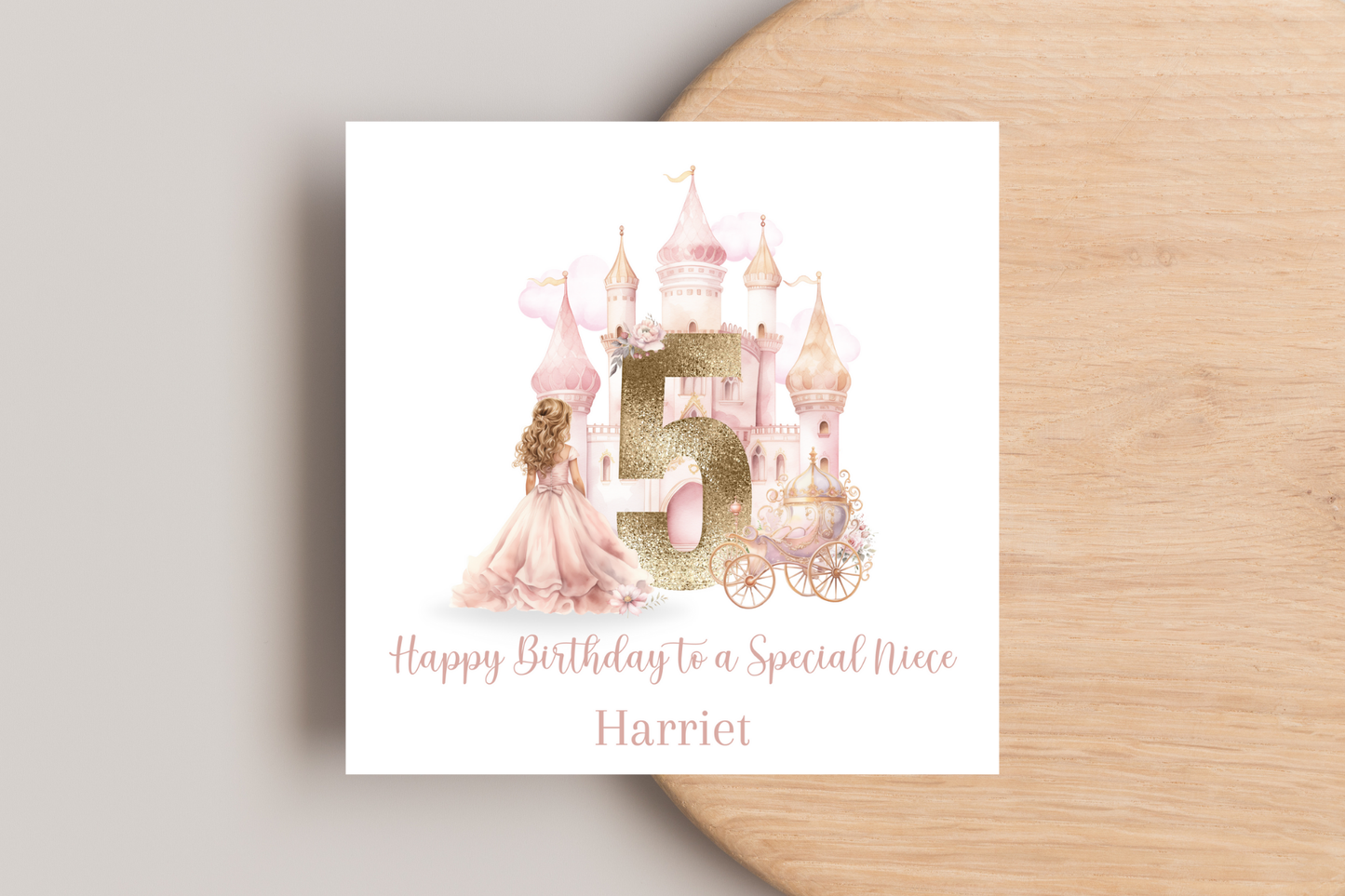 Personalised Princess Numbered Birthday Card