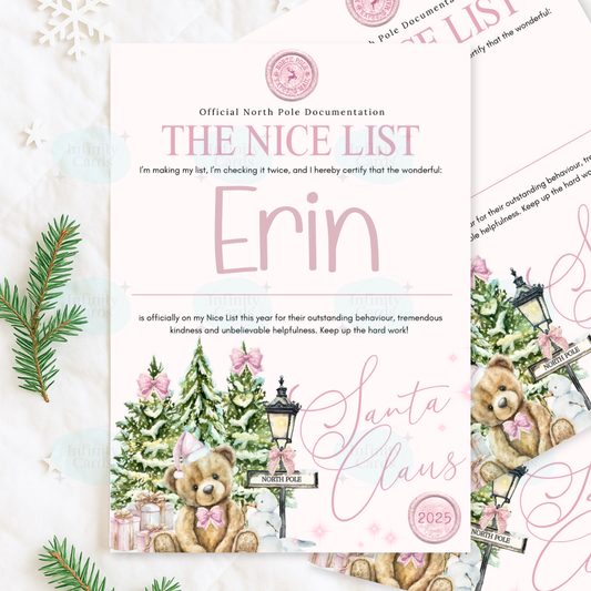 Personalised Nice List From Santa