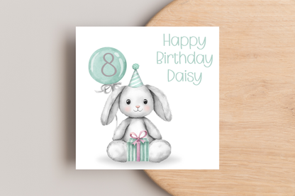 Personalised Birthday Bunny Birthday Card