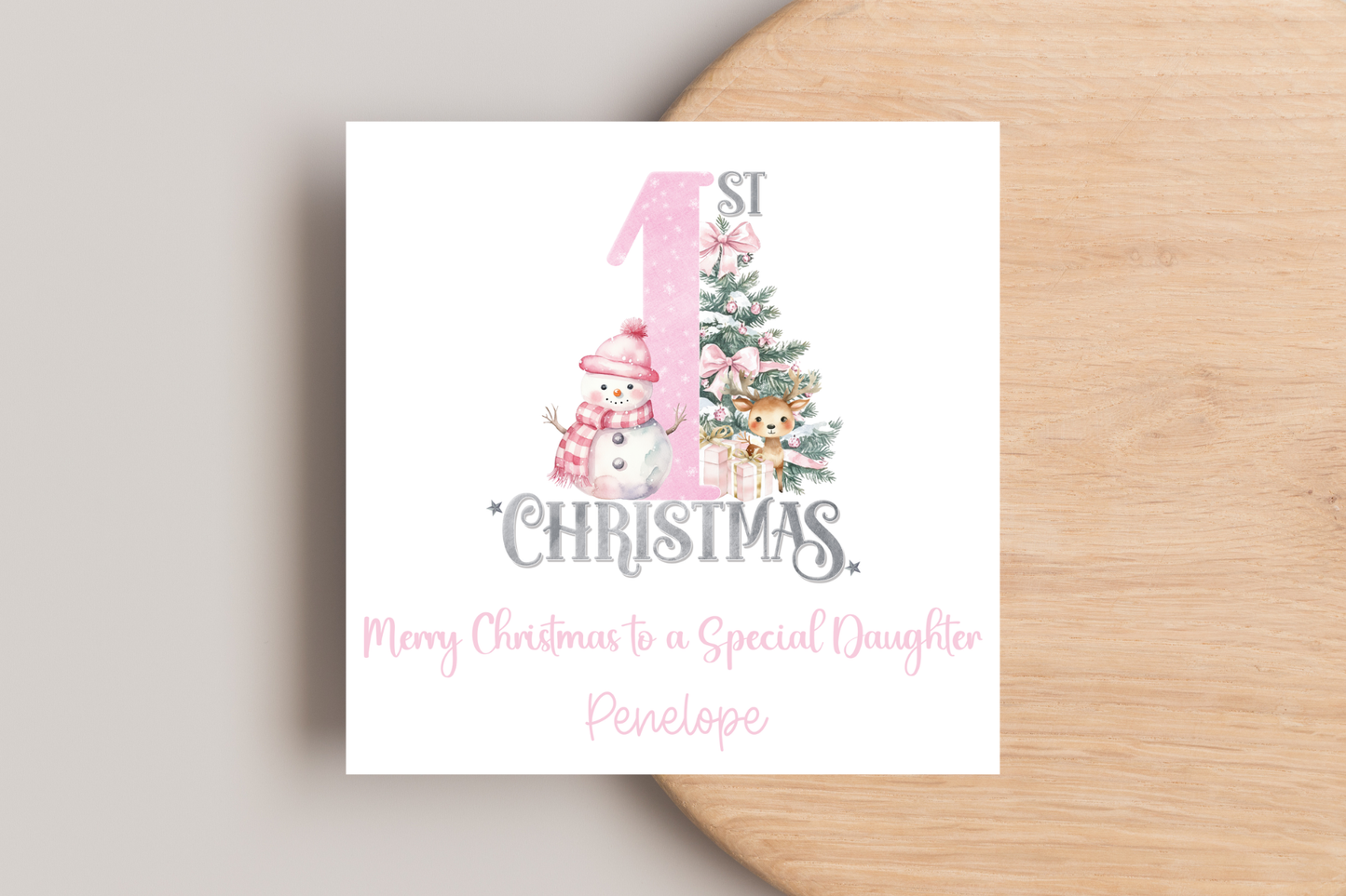 Personalised Snowman First Christmas Christmas Card