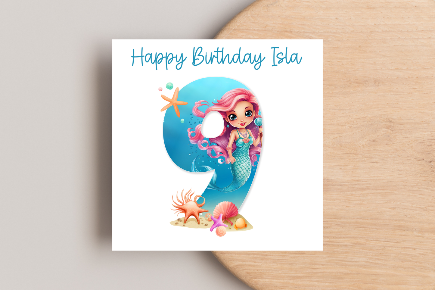 Personalised Mermaid Birthday Card