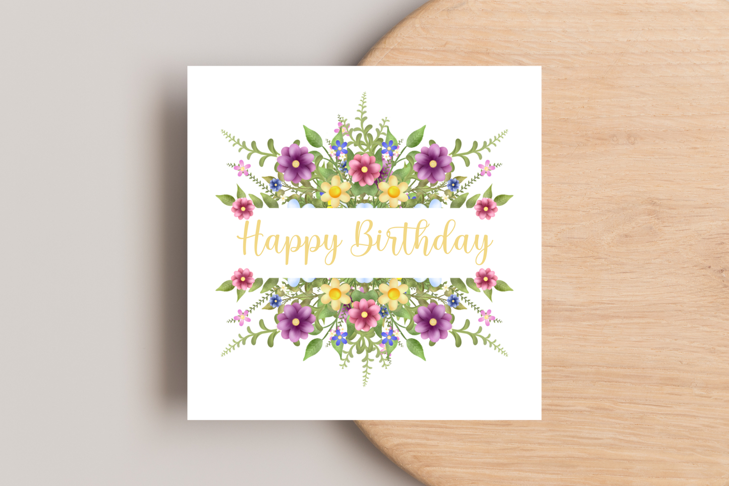 Floral Wreath Birthday Card