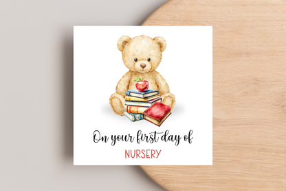 Personalised Bear First Day of School Card