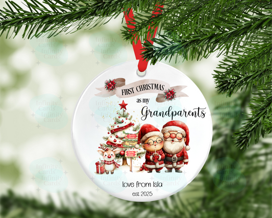 Personalised First Christmas As My Grandparents Christmas Tree Decoration