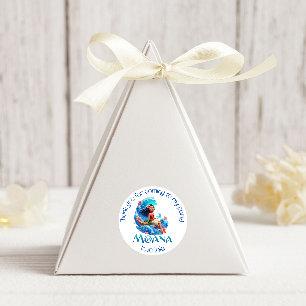 24 X Moana Thank You For Coming To My Party Stickers: Personalise Your Party Favours!