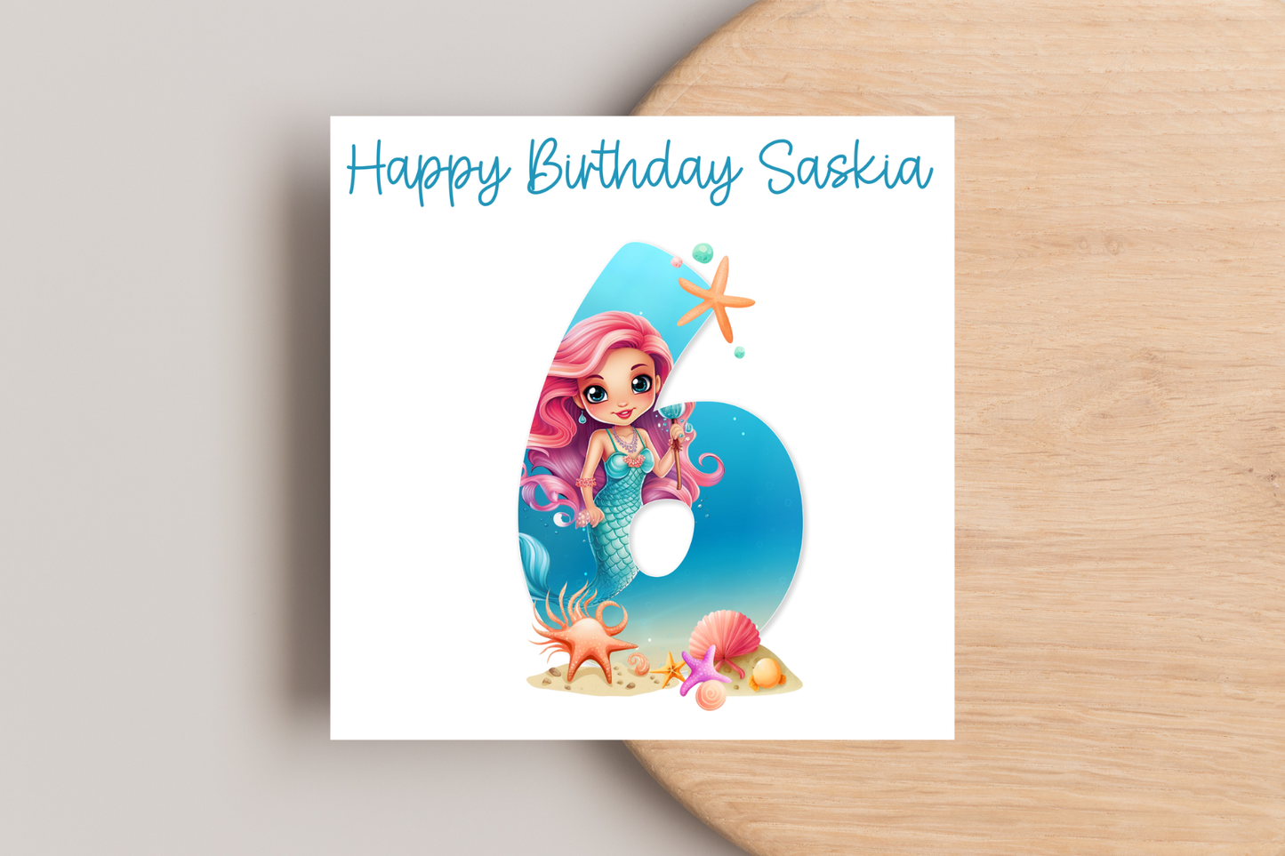 Personalised Mermaid Birthday Card