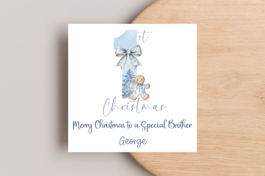 Personalised Gingerbread First Christmas Christmas Card