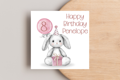 Personalised Birthday Bunny Birthday Card