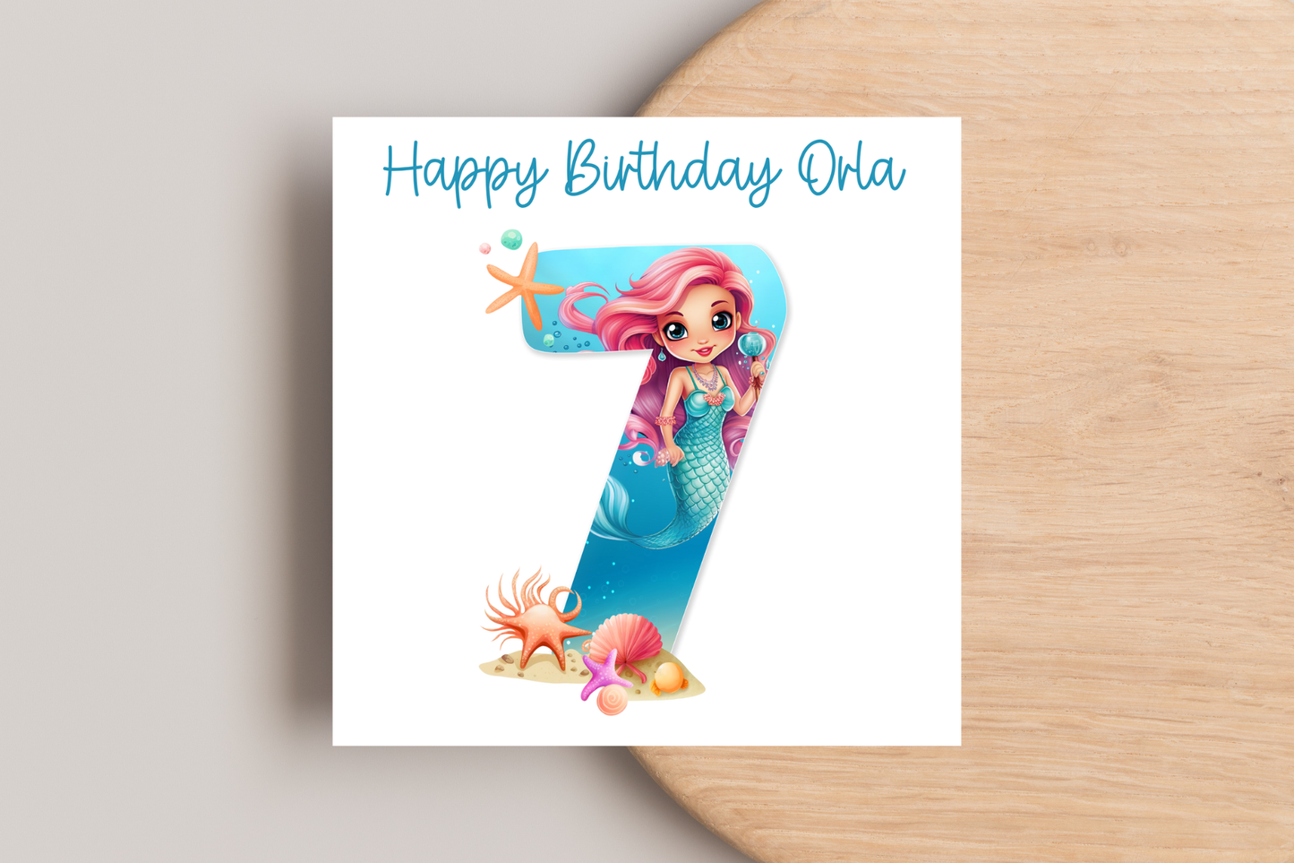 Personalised Mermaid Birthday Card