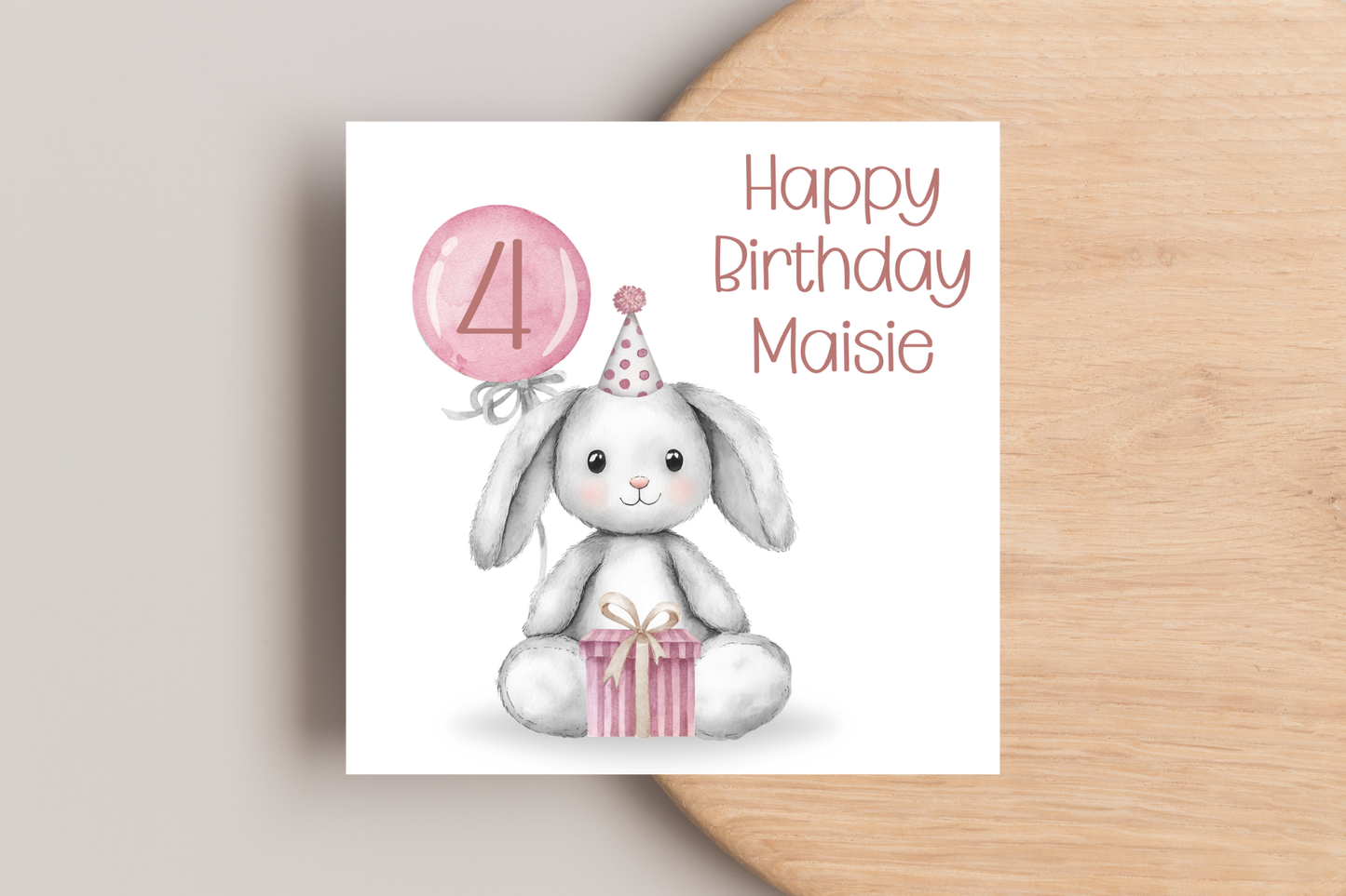 Personalised Birthday Bunny Birthday Card