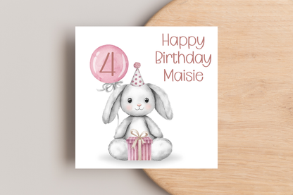Personalised Birthday Bunny Birthday Card