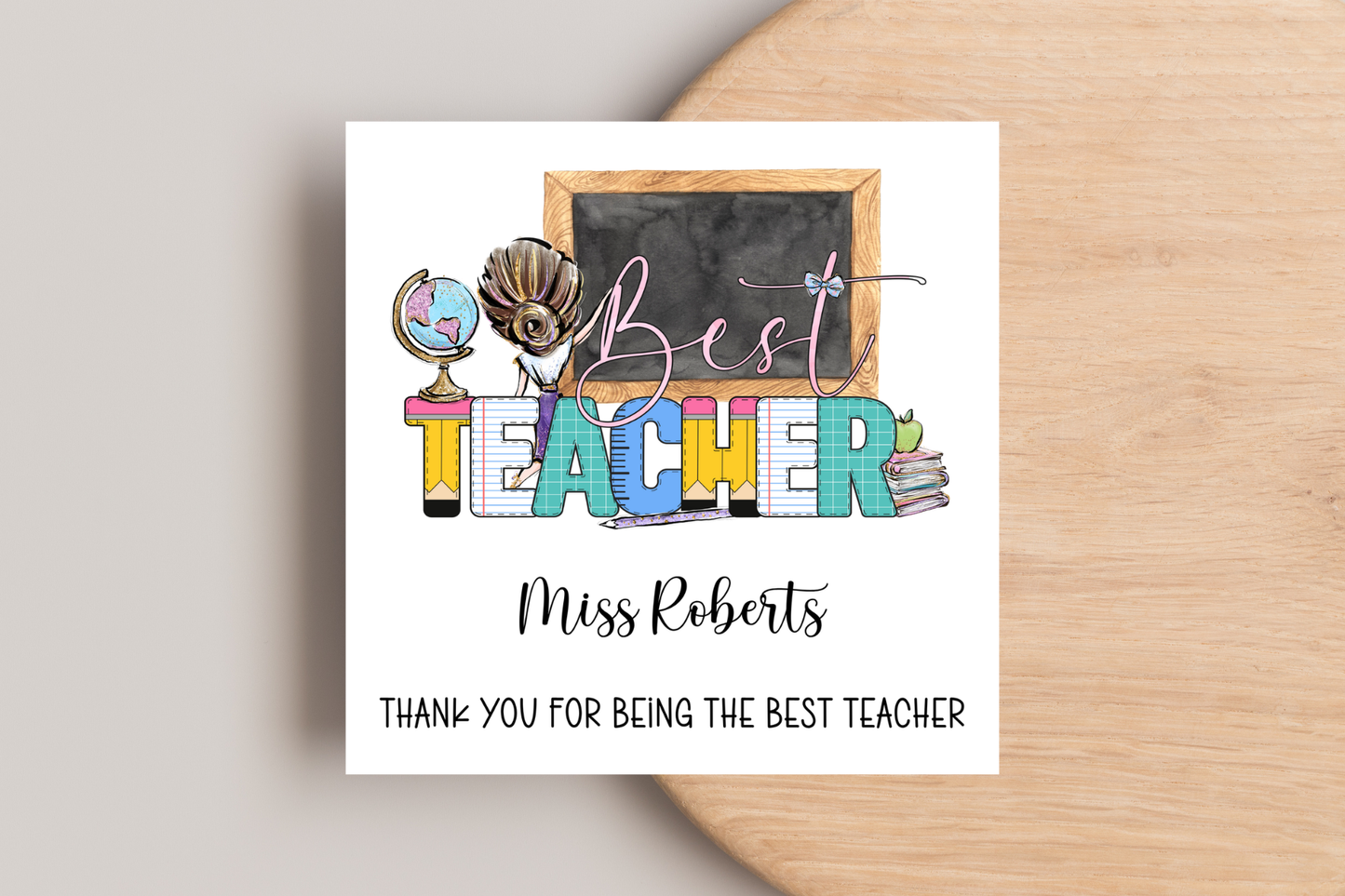 Personalised Best Teacher Classroom Card