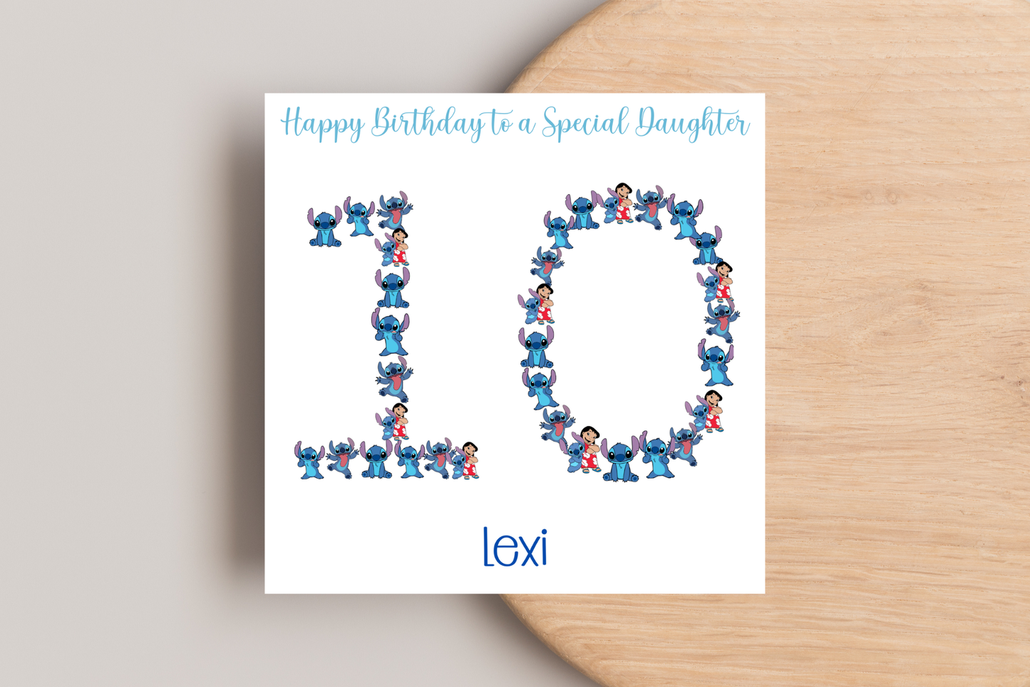 Stitch-Inspired 10th Birthday Card