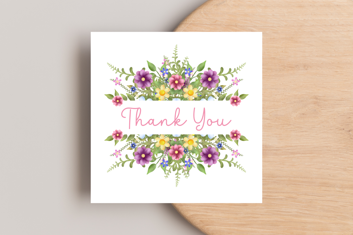 Floral Wreath Thank You Card