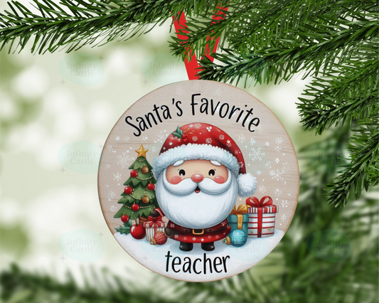 Santas Favourite Teacher Christmas Tree Decoration