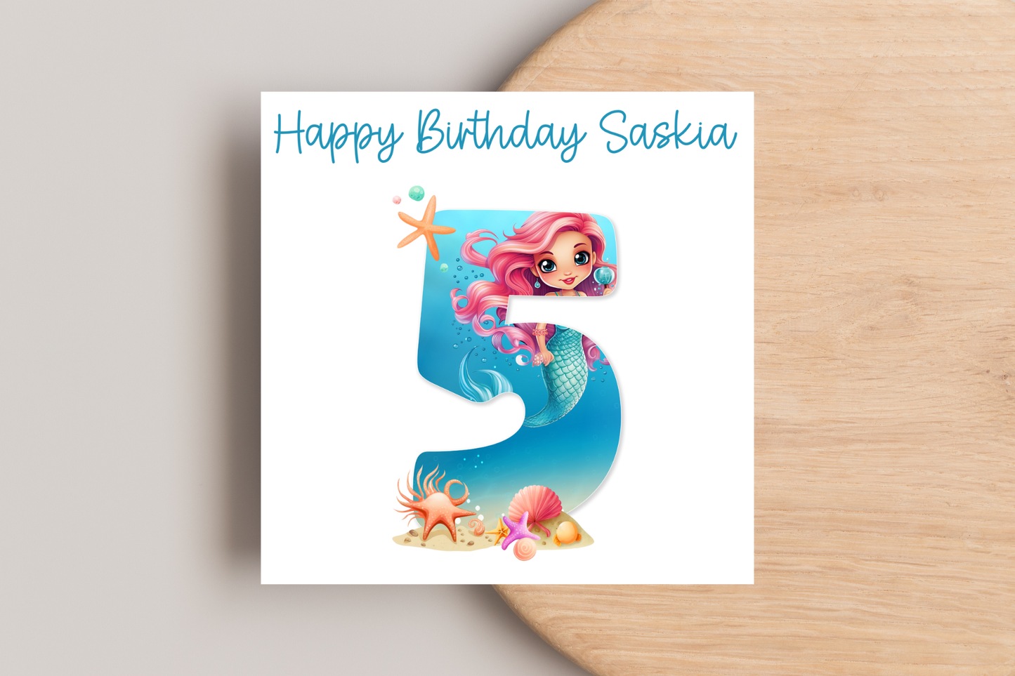 Personalised Mermaid Birthday Card