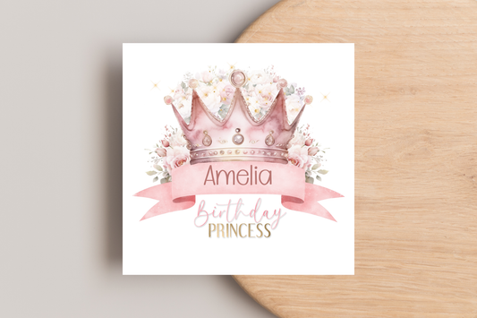 Personalised Birthday Princess Birthday Card