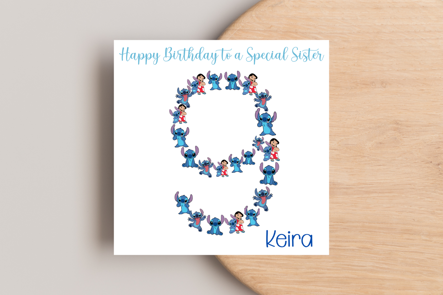 Stitch-Inspired 9th Birthday Card