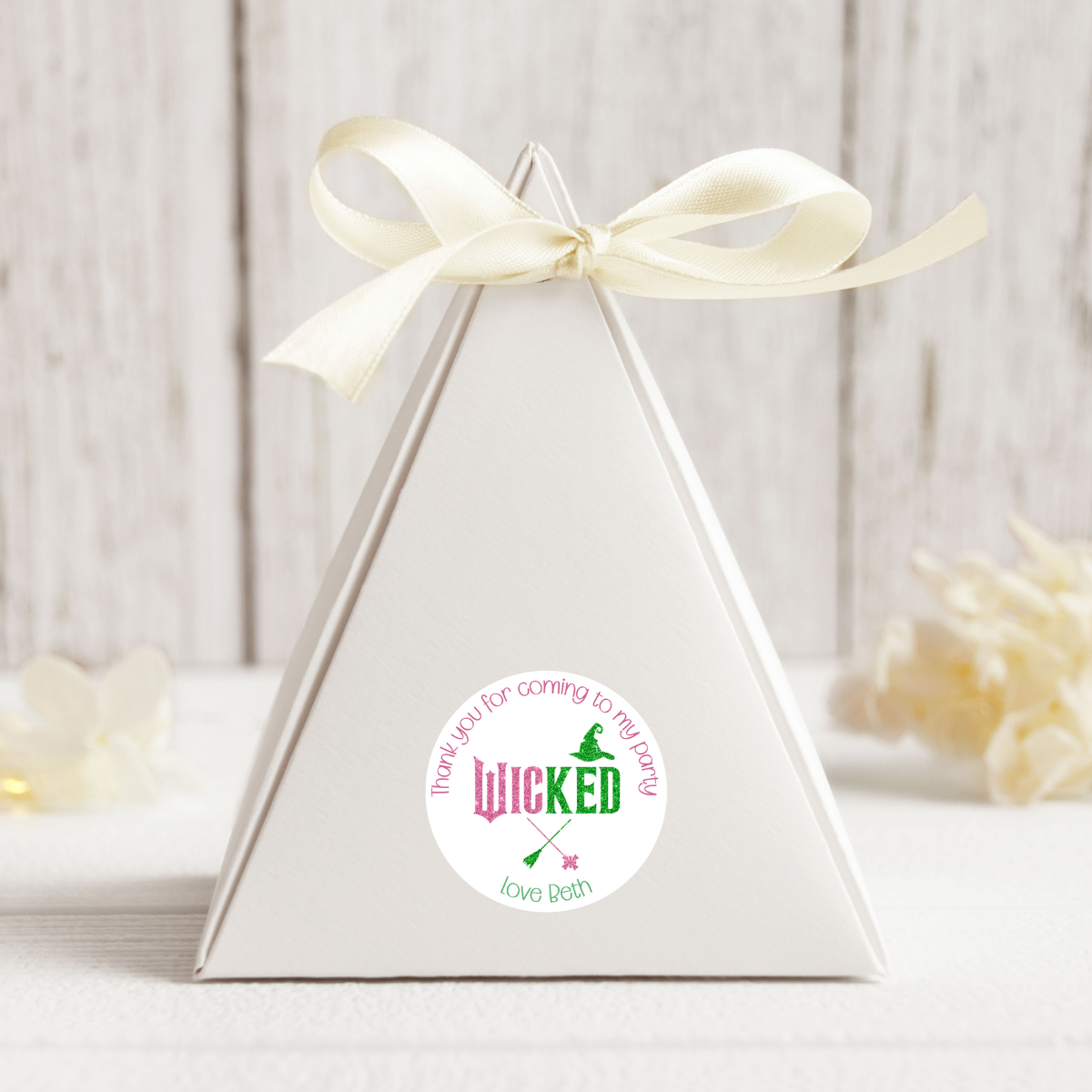 24 X Wicked Thank You For Coming To My Party Stickers: Personalise Your Party Favours!