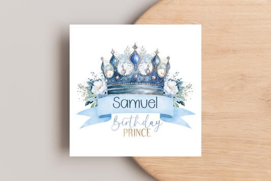 Personalised Birthday Prince Birthday Card