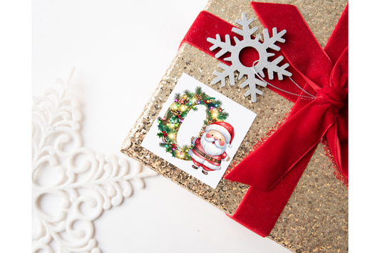 Santa Initial Christmas Present Labels