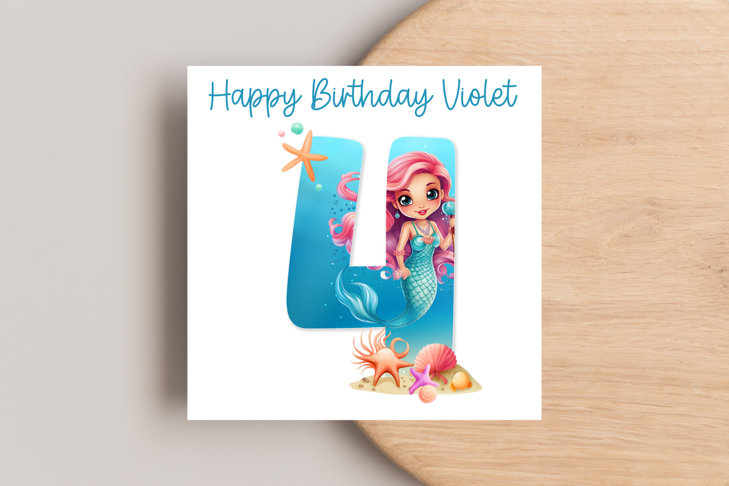Personalised Mermaid Birthday Card