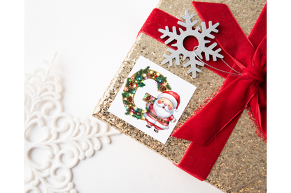 Santa Initial Christmas Present Labels