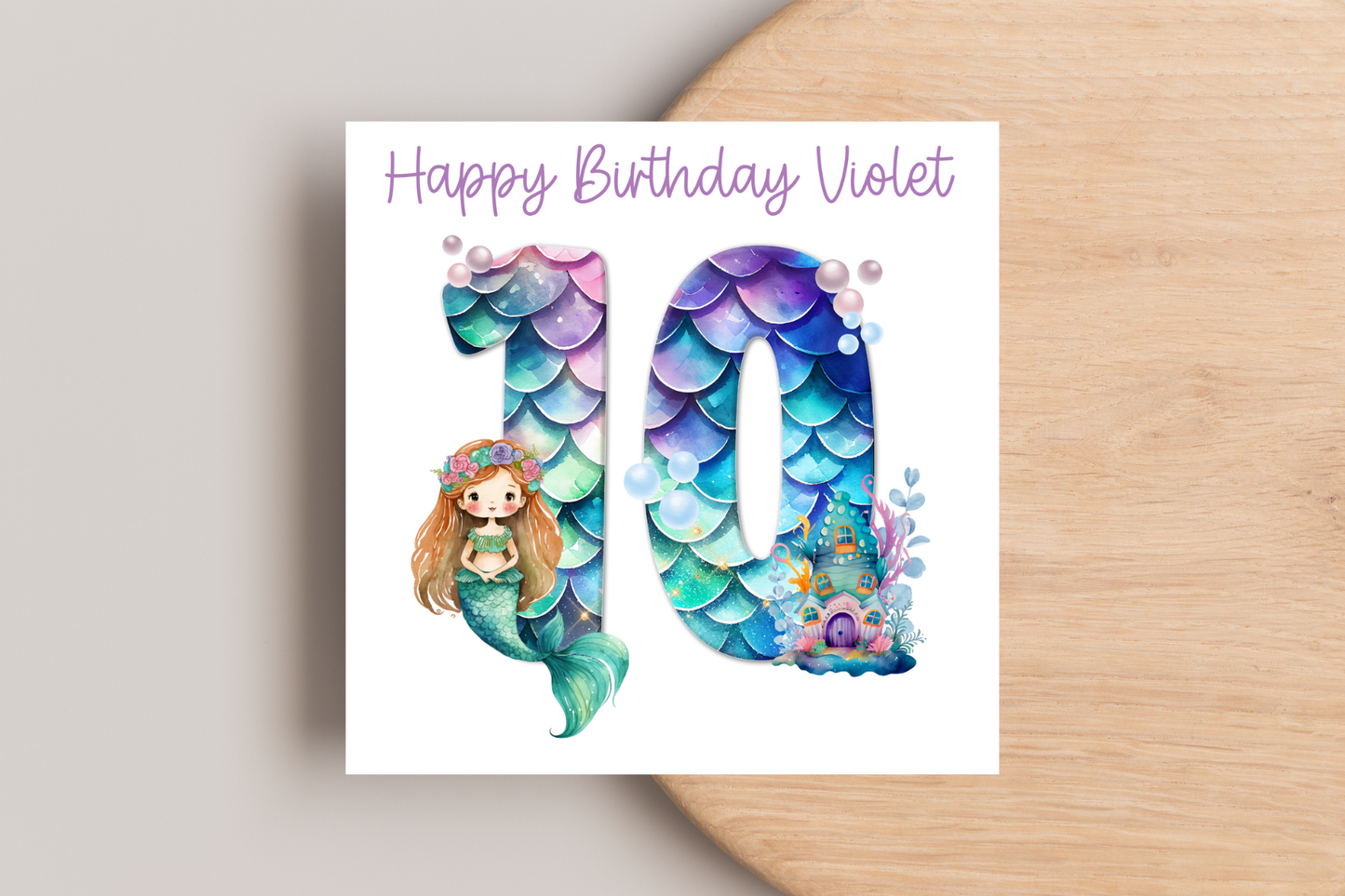 Personalised Mermaid Birthday Card