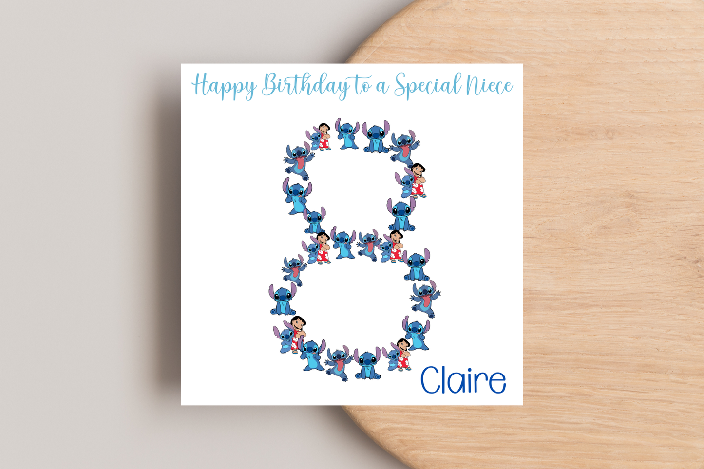 Stitch-Inspired 8th Birthday Card