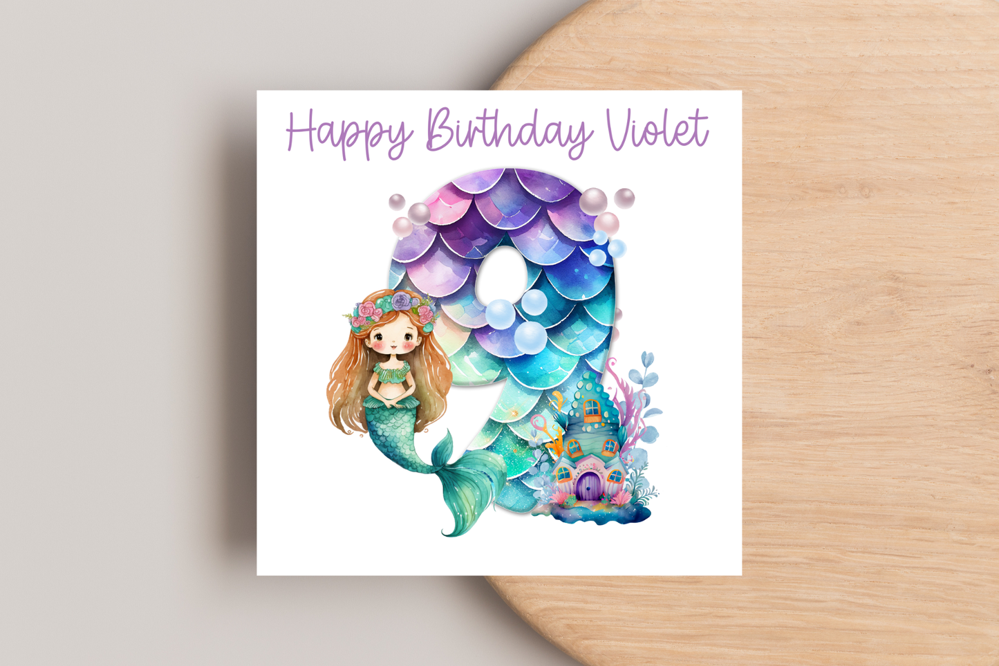 Personalised Mermaid Birthday Card