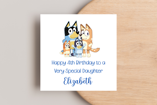 Personalised Bluey Birthday Card