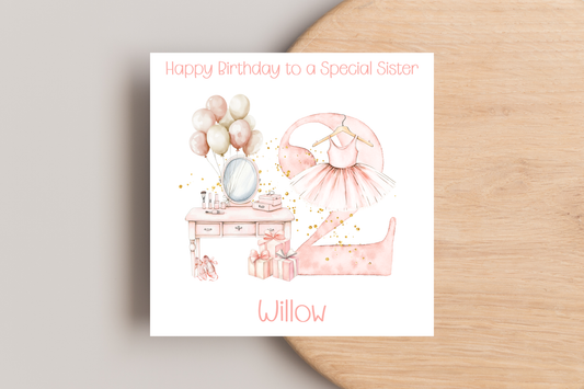 Personalised Ballerina 2nd Birthday Card