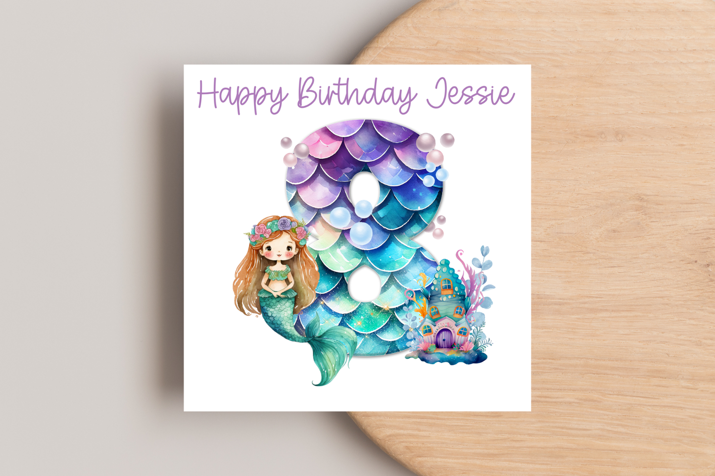 Personalised Mermaid Birthday Card