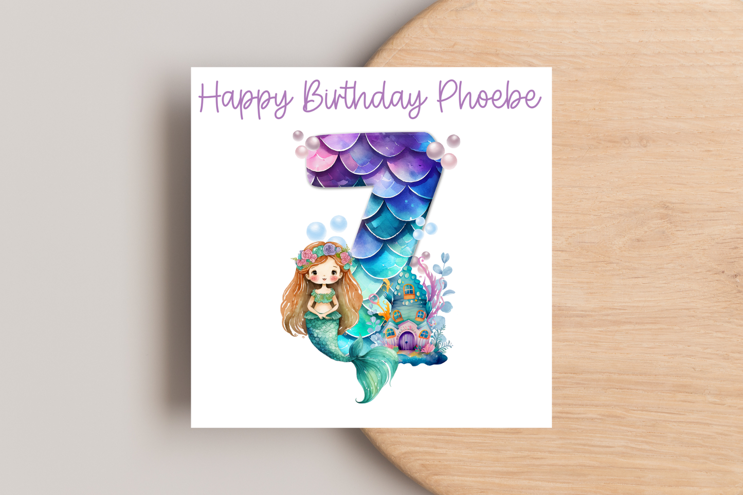 Personalised Mermaid Birthday Card