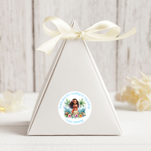 24 X Moana Thank You For Coming To My Party Stickers: Personalise Your Party Favours!