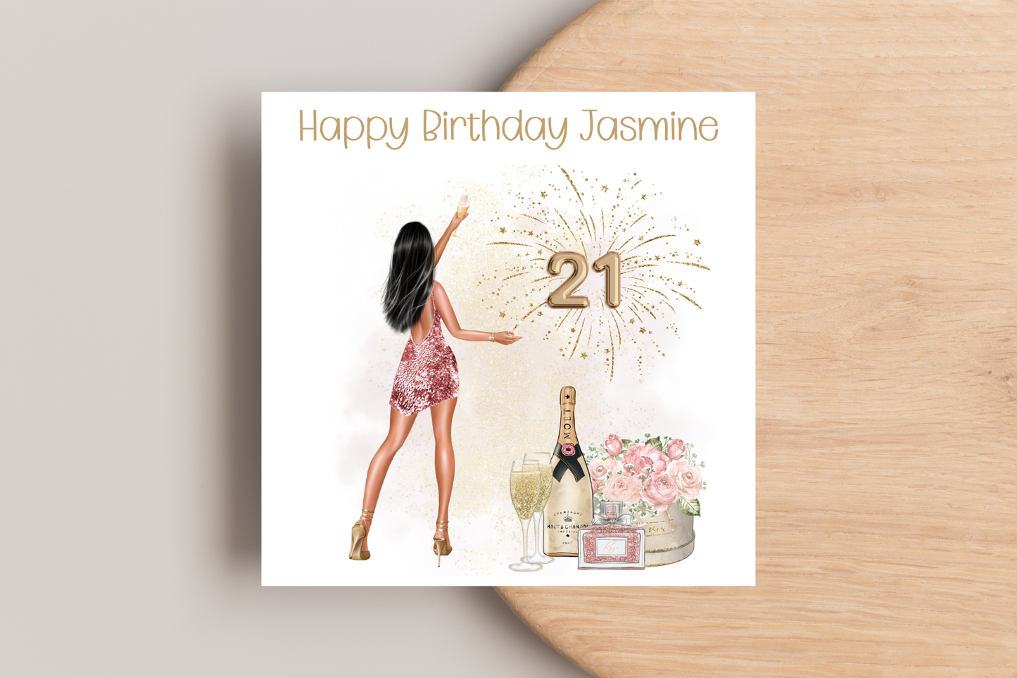 Personalised 21st Birthday card for her
