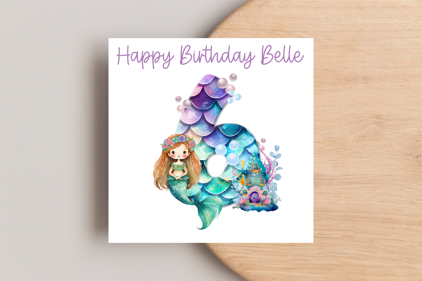 Personalised Mermaid Birthday Card