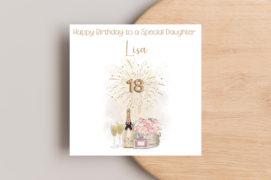 Personalised 18th Birthday card for her